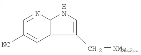 Molecular Structure of 1029512-05-7 (1H-Pyrrolo[2,3-b]pyridine-5-carbonitrile, 3-[(dimethylamino)methyl]-)